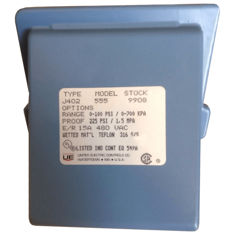 United Electric Pressure Switch, 400 Series Type J402 Models 550 to 555